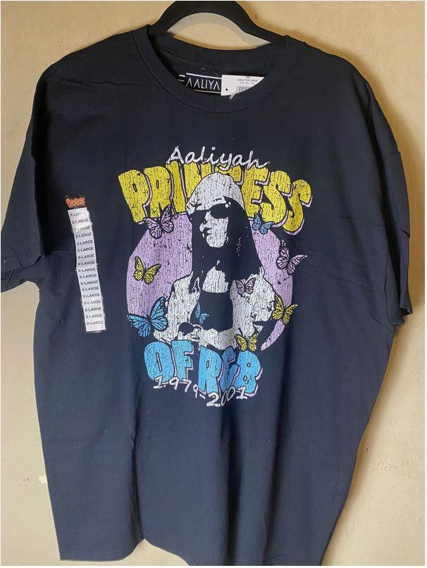 Aaliyah «Принцесса R&B» Трибьют Ripple Junction Черная графическая футболка Унисекс S