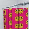 Happy Face Shower Curtain Waterproof Fabric Bold Pink With Smiley Faces Design For Bath Decoration In Bathroom Decorations From