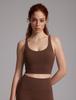 CRZ YOGA Yoga Bra Crossback Sports Yoga Asian Coffee Size L Top, Bra, Wireless, Quick-Drying, Padded, Top, Fit, Butterluxe, Brown,