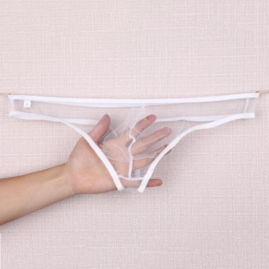 Men Briefs Stretchy See-through Low Waist No Bound Feeling Mesh Men Underpants Inner