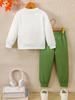 Conjunto de Moletom com Calça 3D de Dinossauro para Meninos - Roupa Tendência 2025