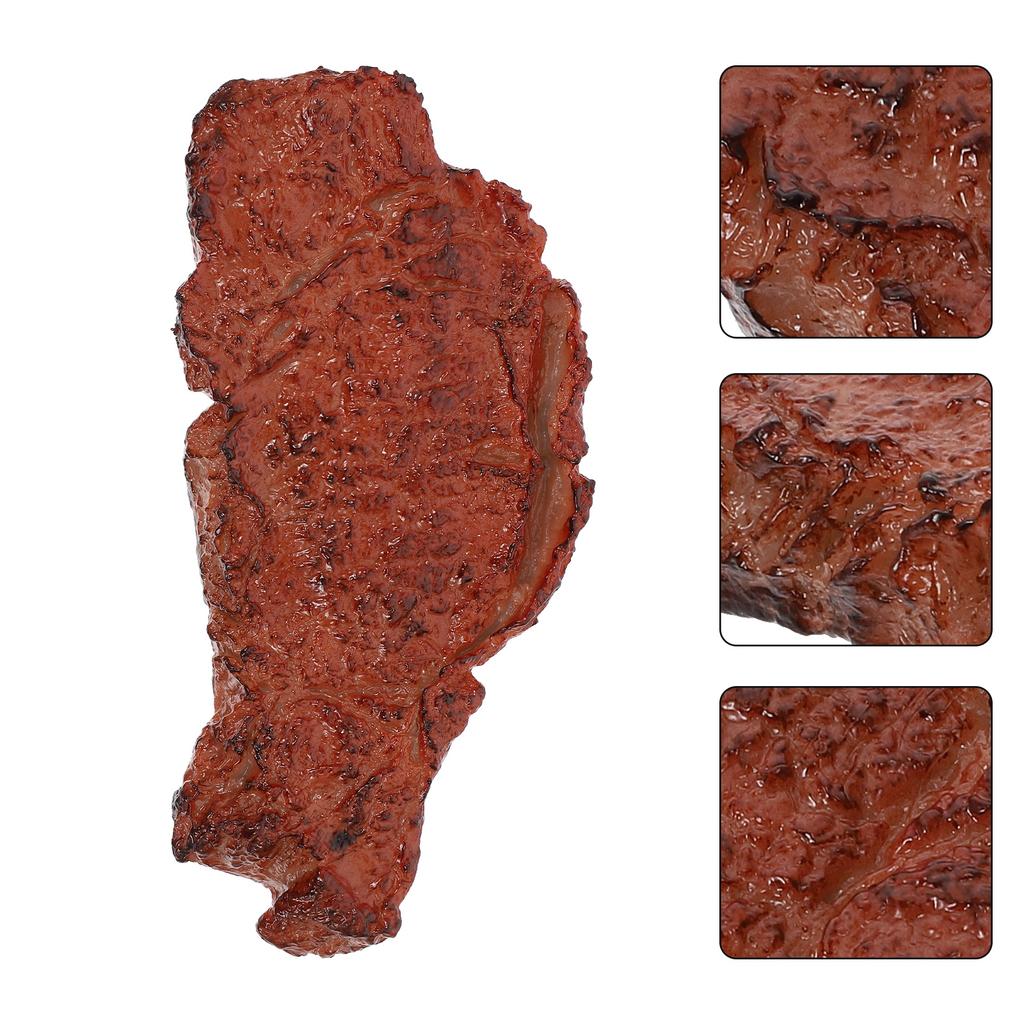 Lifelike Steak Prop Food Model Toy Plastic Decor Artificial Simulate Kid Playing Child