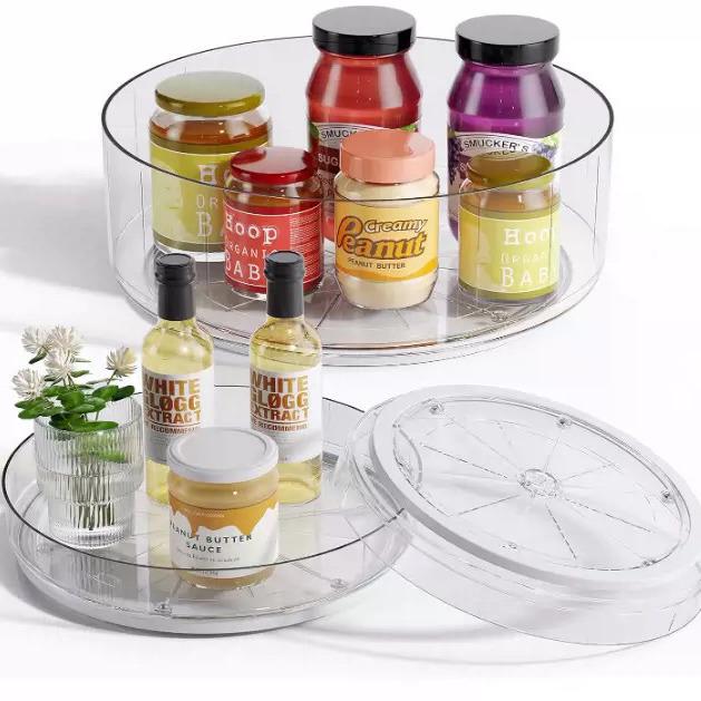 Multifunctional Rotating Storage Rack for Kitchen, Spice, Fruit, Cosmetics - Single, Double, or Triple Layer Tray