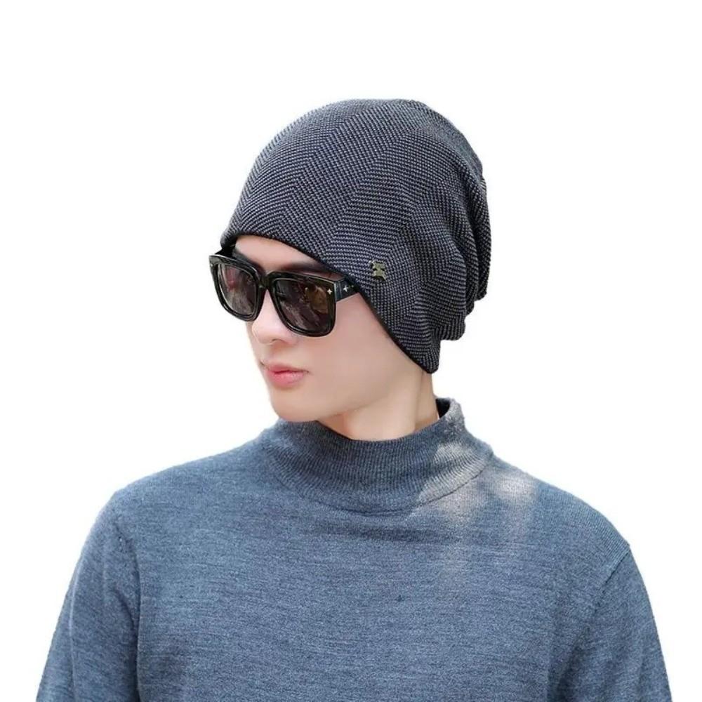 Simple Style Knitted Beanie Unisex Ski Beanie Hats Simple Thick Knitted Hat  Outdoor Sports