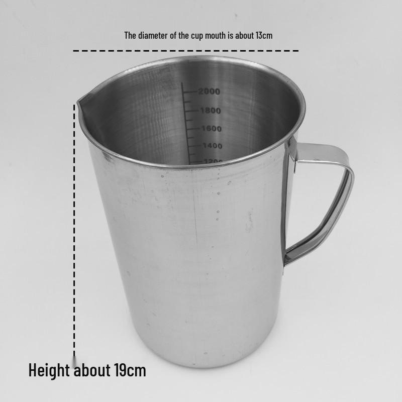 304 Stainless Steel 500ML Measuring Cup with Scale, Laboratory Beaker for Milk, Tea, Latte Art, Liquid, 2L Capacity