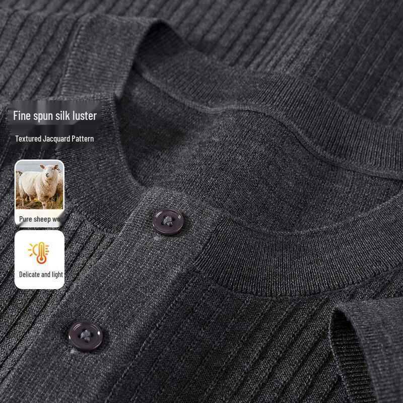 Luozi Men s 100% Fine Wool Short-Sleeve Round Neck Sweater 3XL/56