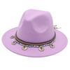 Flowing Beads Imitation Gemstone Tibetan Style Top Hat Jazz Dance Men'S And Women'S Big Eaves Hat