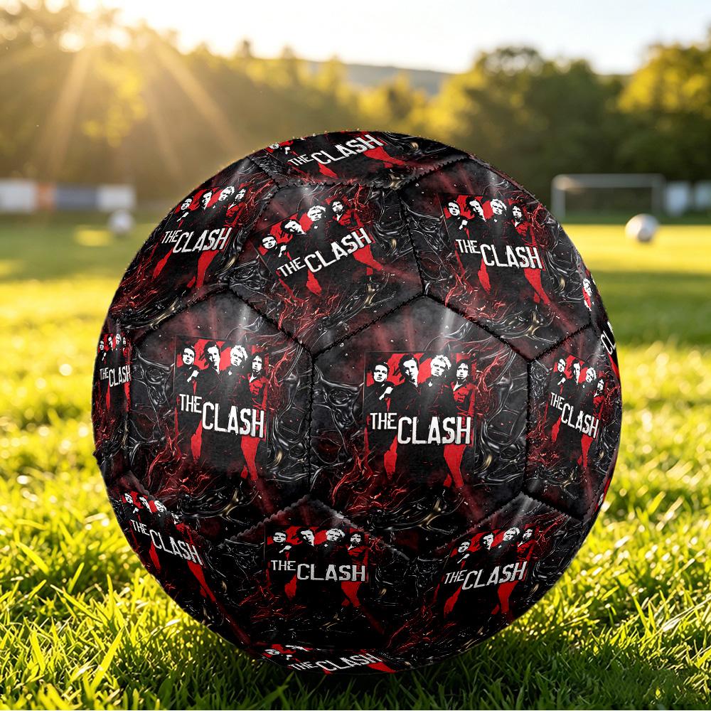 The Clash Print Standard Size 5 Soccer Ball Durable Shock?Absorbing Ball For Training Match Outdoor Play