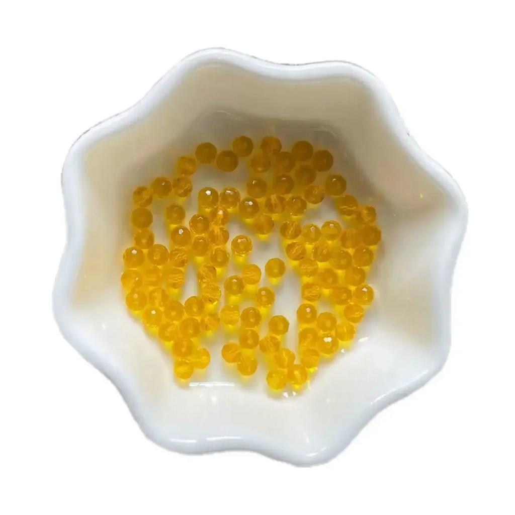 100pcs Czech Rondelle Crystal Beads AB Color Faceted Glass Beads Loose Spacer Beads for Jewelry Making DIY Necklace Accessories