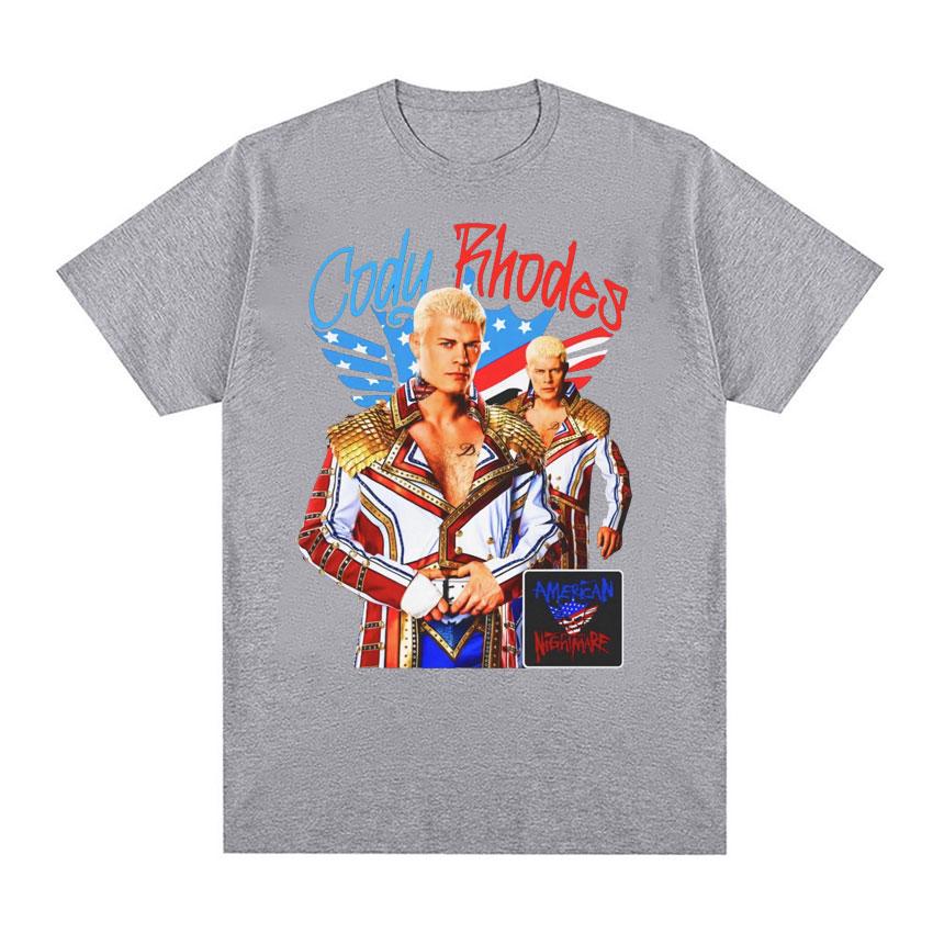 Funny Cody Rhodes The American Nightmare T Shirt Unisex Women Pure Cotton Wrestling Finished Story Vintage Tee Shirt Summer Clothes