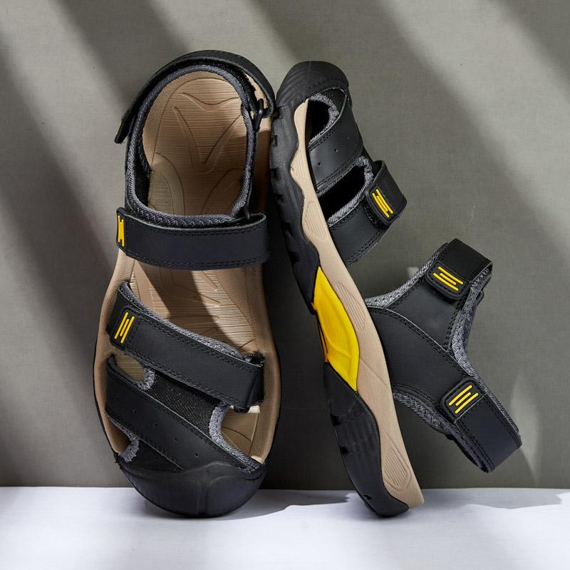 Stor størrelse ekte skinn menn sandaler sommer menn strand sandaler utendørs sandaler for menn