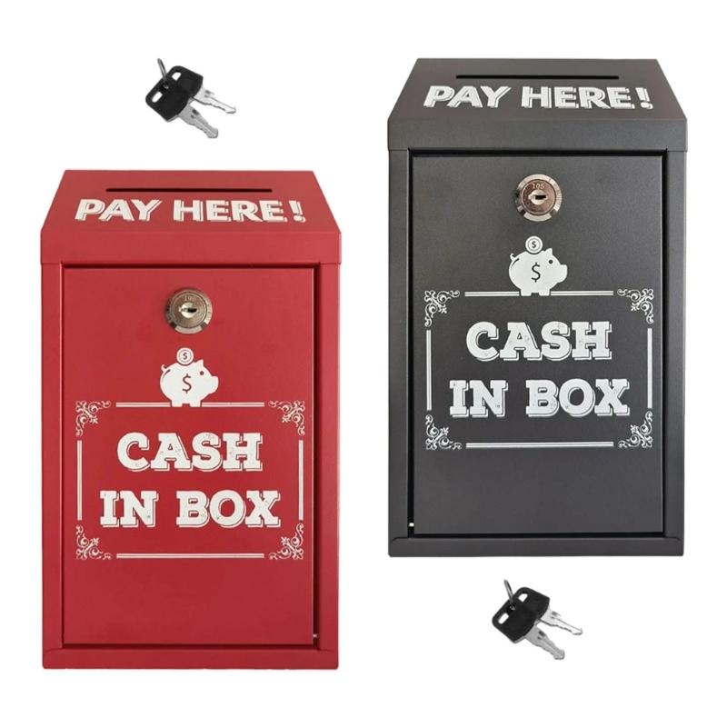 Caixa de Armazenamento de Ferro com Fechadura Estojo de Depósito Portátil Para Itens Confidenciais Acessórios de Moedas