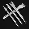 4PCS Leather Craft Hole Punch Stitching Tools 1 2 4 6 Prong Spacing for Sewing Chisel Set Kits