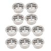 10Pcs Floor Drain Cover Stainless Steel Anti Clogging Round Grating Lid Flat for Balcony Rooftop