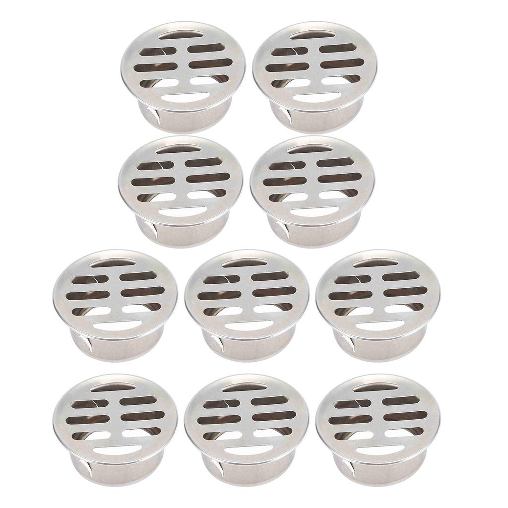 10Pcs Floor Drain Cover Stainless Steel Anti Clogging Round Grating Lid Flat for Balcony Rooftop