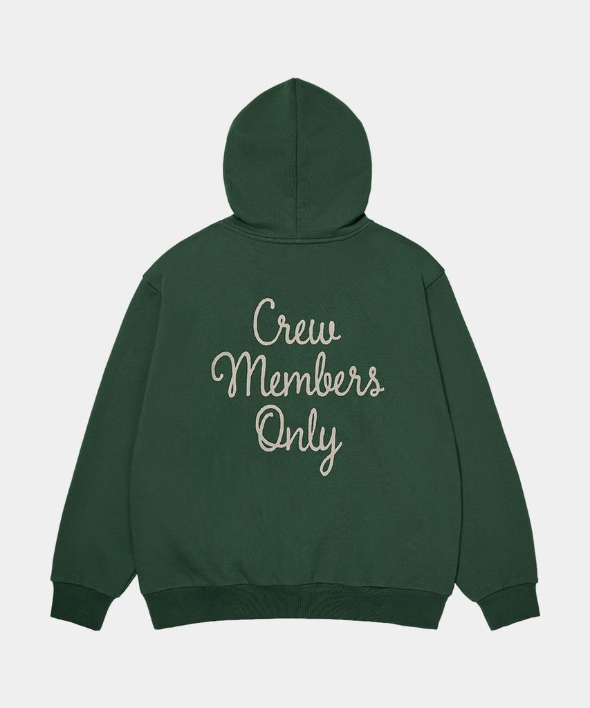 CREW MEMBERS ONLY Back Logo Hoodie Green