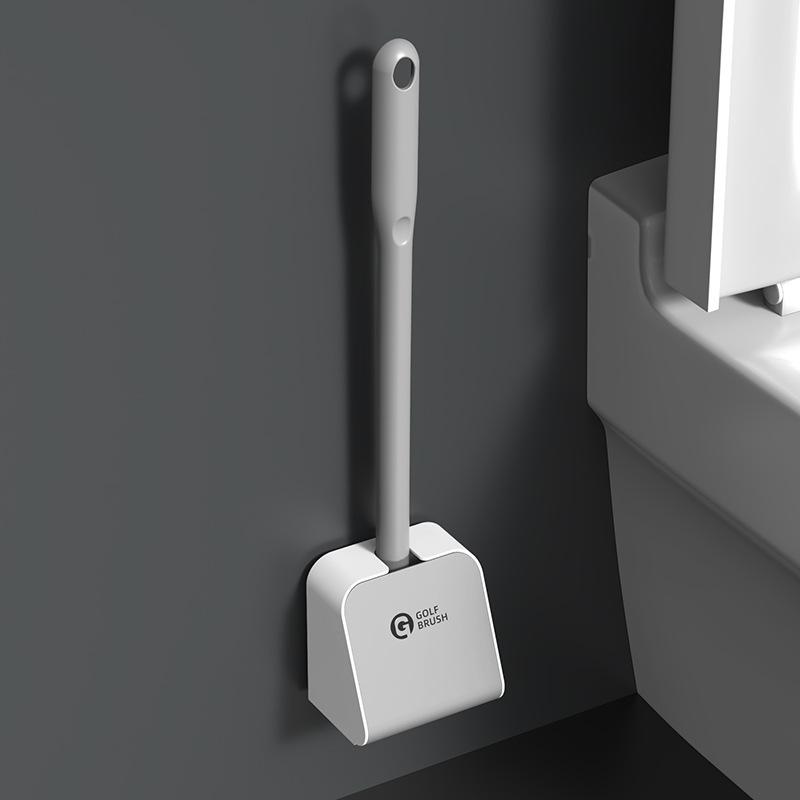 Spazzolino da bagno in stile supermercato con manico lungo e setole morbide per la pulizia degli angoli, design da appendere a parete