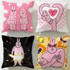 Klassische Cartoon-Freund Hase Kissenbezug Weich Leicht zu Waschen Kissenhülle Vielseitig für Sofa Bett Reisen und Büro