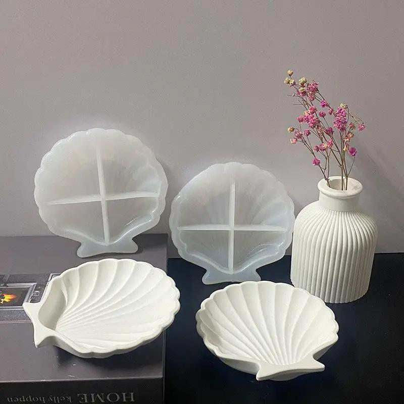 3D Shell Silicone Mold Diy Epoxy Resin Jewelry Dish Scallop Dish Storage Tray Drip Ocean Style Candlestick Plaster Mold