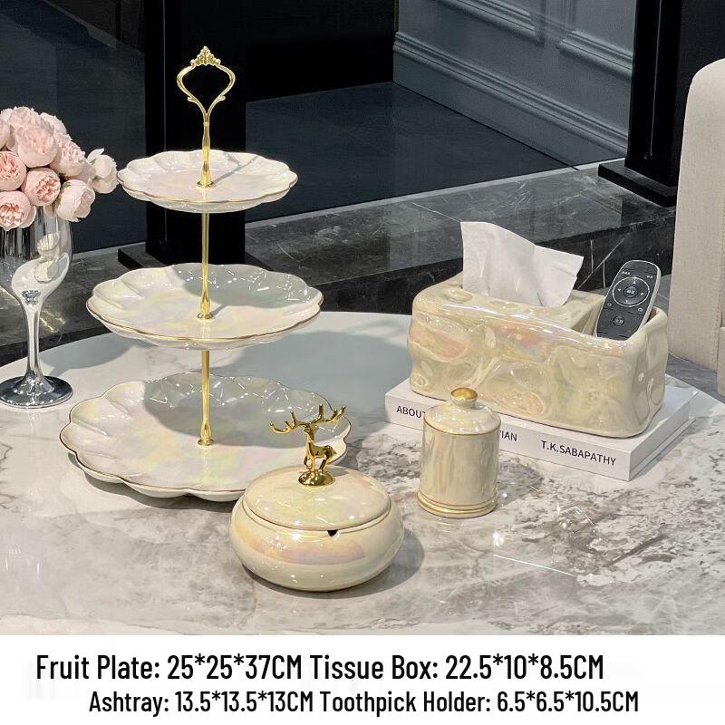 European Style Multi-Layer Ceramic Fruit Plate