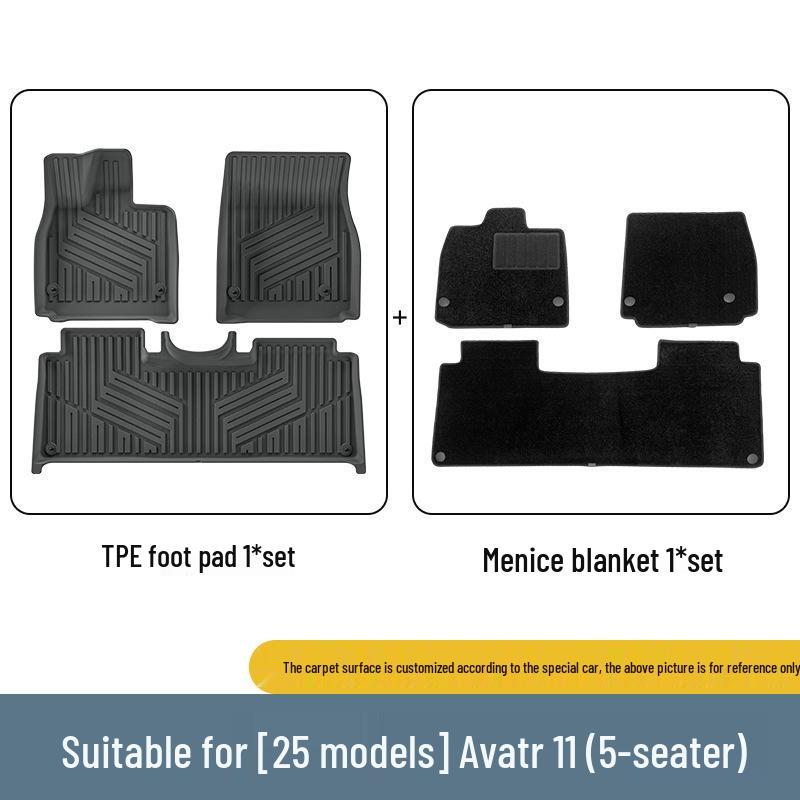 Avatr 11 Car Floor Mats: All-Weather, Dirt-Resistant, Waterproof TPE Mats & Trunk Mat for 2023-2025 Models
