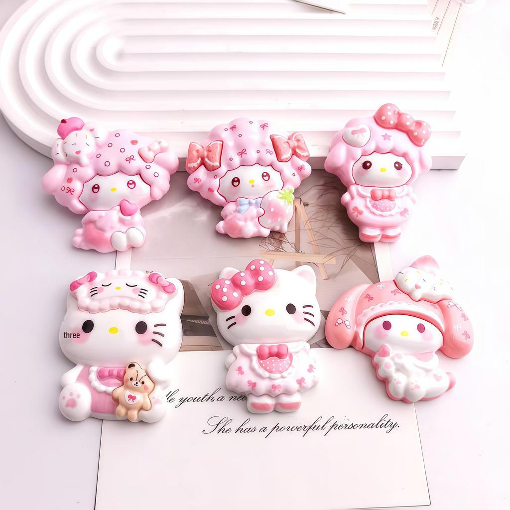 KT Sheep Cartoon Resin Accessories: Pink Cute Cream Glue for Phone Cases, Hair Clips, and Refrigerator Magnets.