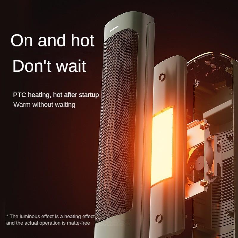 2000W Household Vertical Electic Heater Fan Energy-Saving Bathroom Small Sun Wide-Angle Air Supply Winter Instant Heater