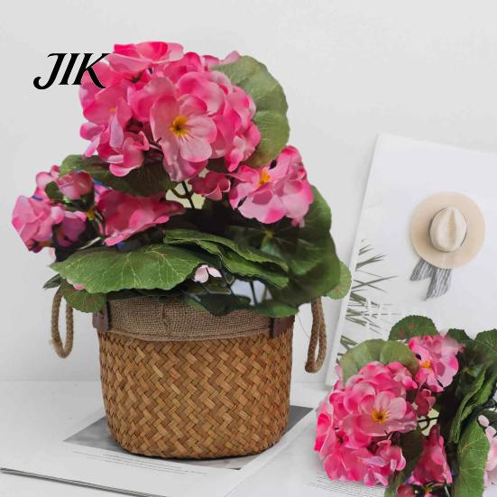 Silk Flower Arrangements Imitation Begonia Flowers All-Weather UV Resistant DIY Lifelike Artificial Plants Wedding Bouquet Realistic Look Decorations