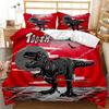 Dinosaur Bedding Sets, Dinosaur King Size Duvet Cover Set,Superior Kids Comforter Boys Cartoon Soft Polyester Quilt Cover