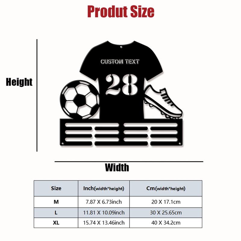 1pc Custom Iron Soccer Medal Hanger Personalized Football Jersey Number Medal Display Rack for Sports Awards