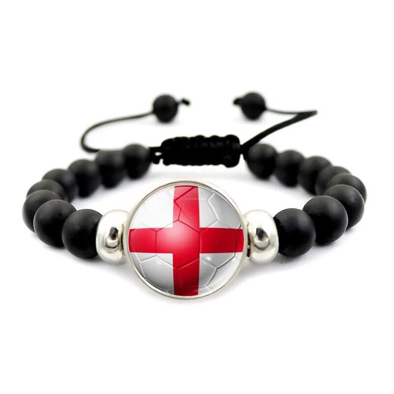 Football Team Beaded Bracelet Men And Women Fashion Black Bracelet Germany Spain Brazil Football Jewelry.