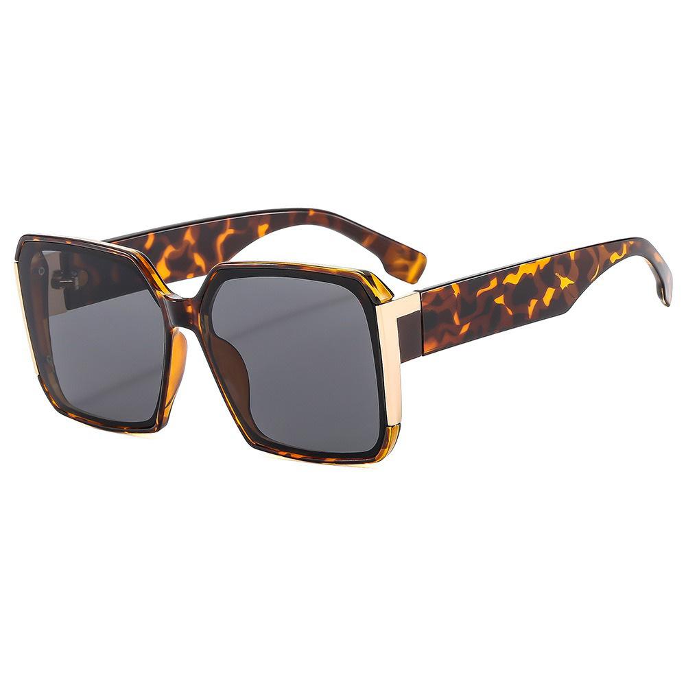 Retro Luxury Leopard Print Gradient Square Women Sunglasses Brand Design Golden Decoration Personality Trend  Men Glasses Uv400