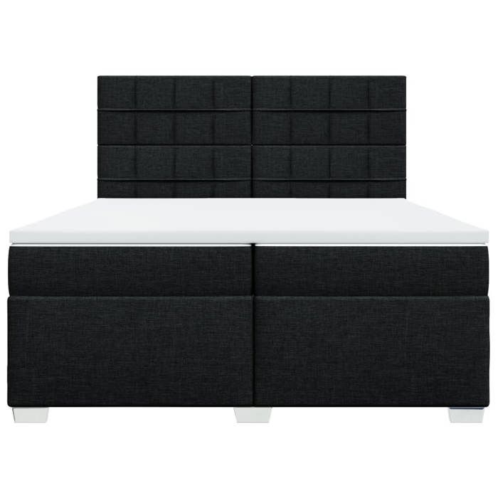 Bed Frame with Mattress - Maison Exclusive - Slatted Base - 200x200 Cm - Black Fabric