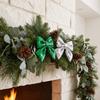 4PCS Vintage Christmas Wreaths Bow Shiny Sequined Xmas Tree Bow Decor  Holiday Party