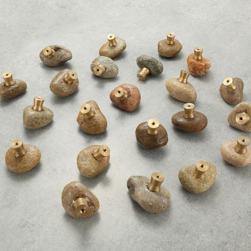 5Pcs Cobblestone Cabinet Knob Drawer Pulls Elegant Furniture Decorative Handle for Kitchen Cupboard Wardrobe Enduring