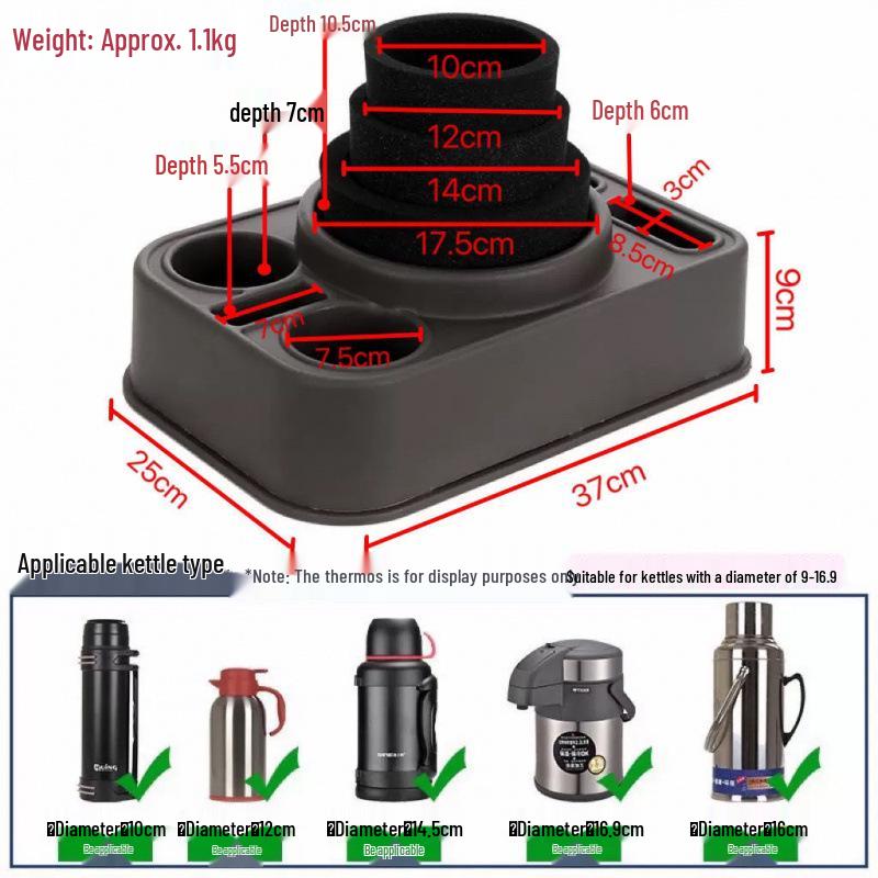 Vehicle-Mounted Kettle Holder: Anti-Tip Thermos Flask Warmer Bracket