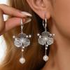 Silver Needle Zircon Flower Pearl Tassel Ear Cuff - Luxurious and Stylish Earrings