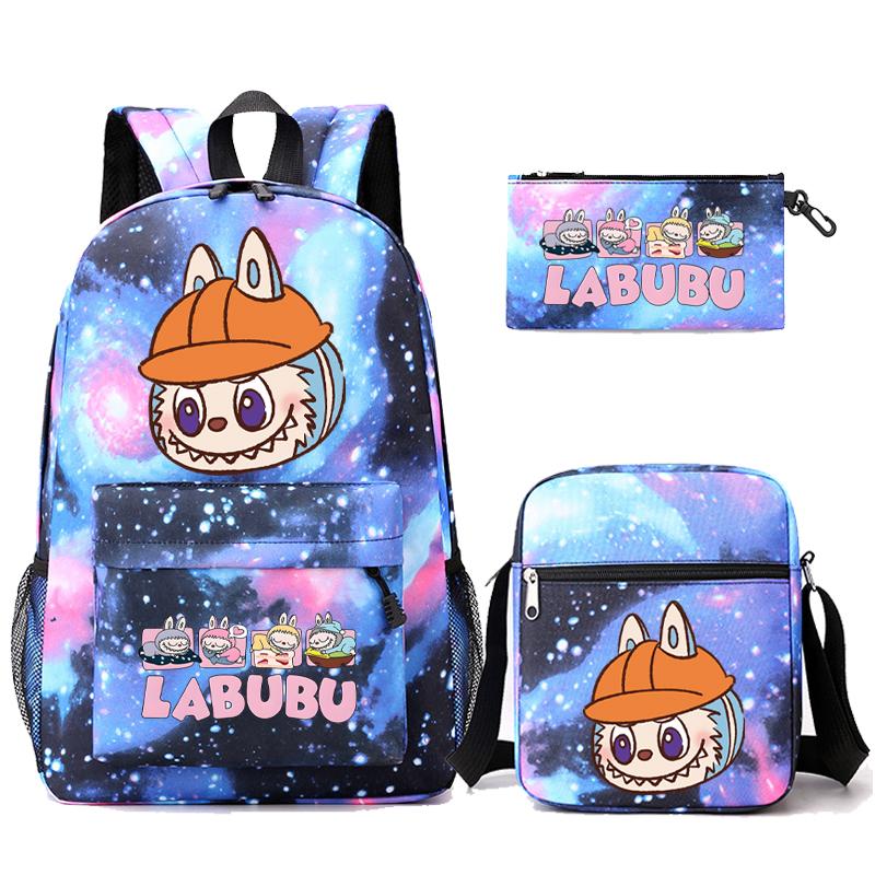 3Pcs/set Cute Printed Backpack with Shoulder Bag Pencil Case Student Girl Boy Schoolbag Large Capacity Bookbag Travel Bag