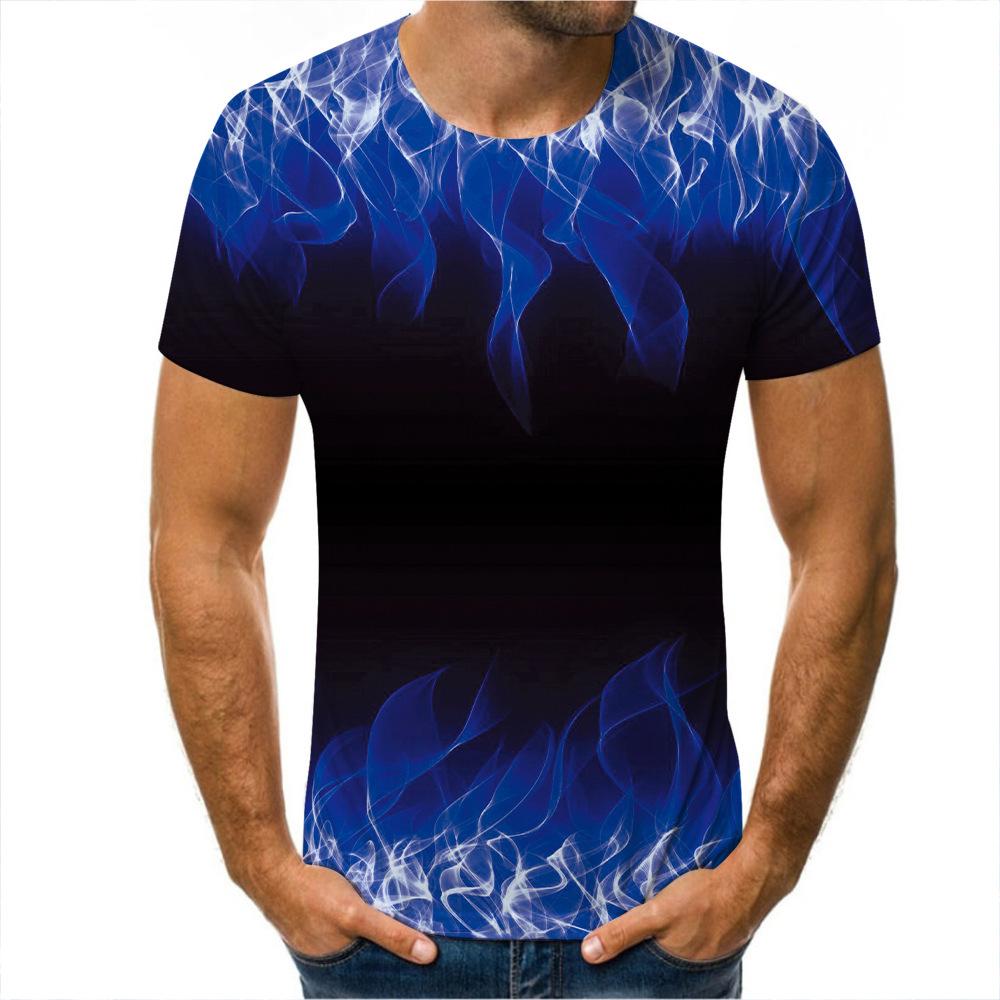 Graffiti-Malerei, Farbverlauf, 3D-Digitaldruck, trendiges Herren-T-Shirt, Rundhalsausschnitt, kurzärmeliges Oberteil