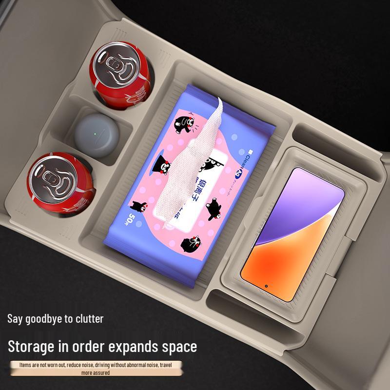 Compatible with 25 AITO M8 Models: Center Console Lower Glasses and Storage Box for Car Accessories