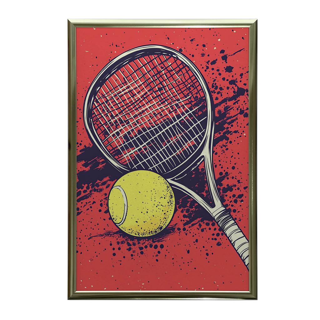 Plakat Tenisowa Pasja Plakat Tenisowa Pasja, 40X50 Cm, Rama Aluminiowa Czarna, Papier Matowy 230 Gsm