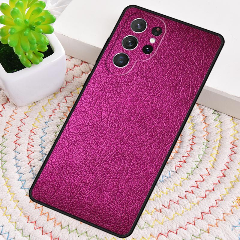Red Leather Pattern design Phone Case For Samsung Galaxy note 10 pro S26 S25 S24 S23 S22 Ultra Plus S21 FE S20 Shockproof Cover