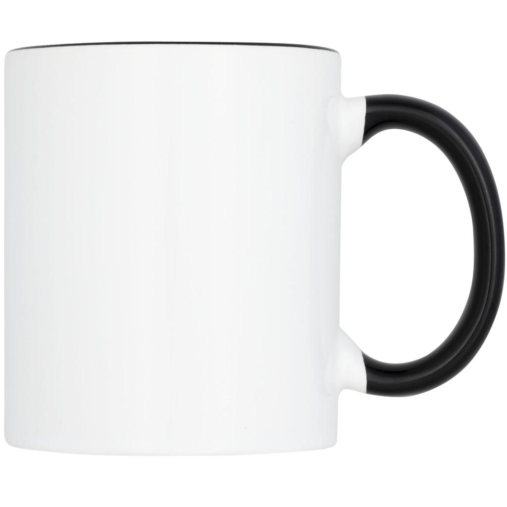 Glass "Pix" 350 Ml Sublimation Mug with Colored Handle and Interior Solid Black