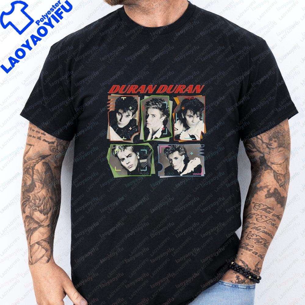 Retro Duran Duran Print Tshirt Unisex Streetwear Shortsleeved Shirt Suitable for Both Unisex and Unisex Large Size