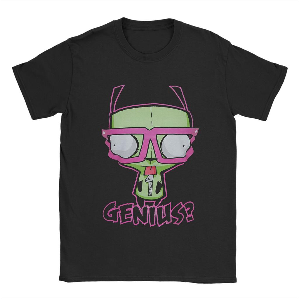 Funny Invaders Zims GIR T Shirt Men's Cotton Short Sleeve Crewneck Summer Clothes