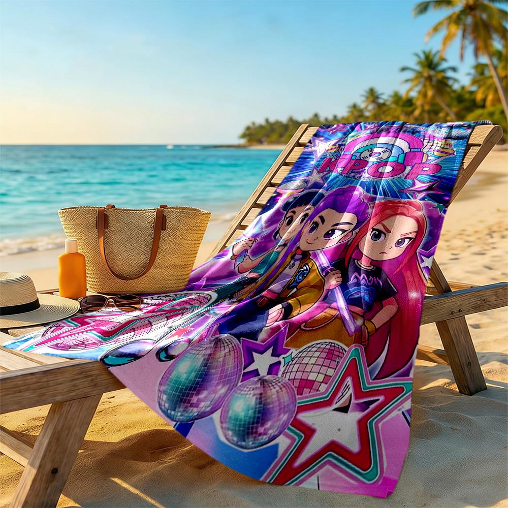 Kpop Demon Hunter Girls Beach Towel Soft Durable Quick-Dry Comfortable Lightweight Portable for Swimming,Beach,Camping, Travel