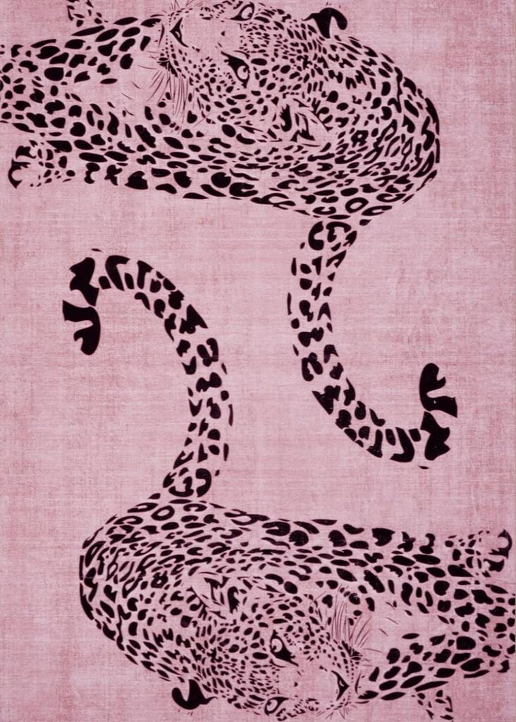 Retro Pink Brown Leopard Rug Vintage Animal Print Carpet Soft Living Room Floor Mat Bedroom Cozy Decor Soft Washable Area Rug