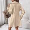 New Women's Double-Breasted Lapel Wool Coat