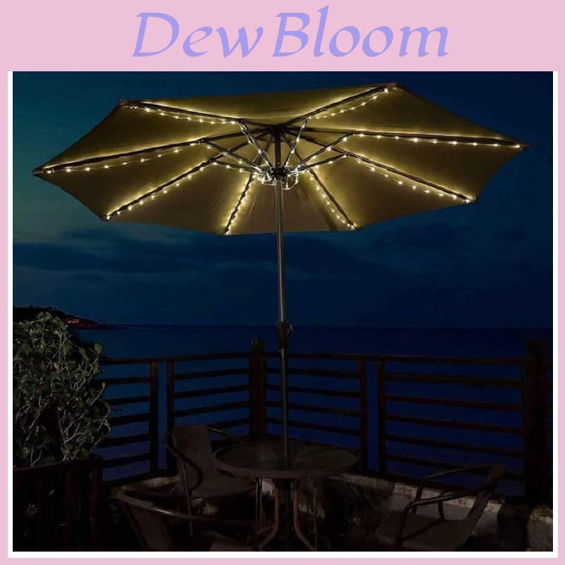 Outdoor Sun Umbrella Light String With Remote Control Waterproof Rgb For Camping Decor