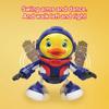 Children's Space Duck Astronaut Music Light Electric Sound and Light Dance Robot Walking Swinging Interactive Toy Baby Gift